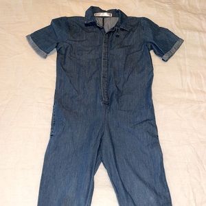 Omamimini denim mechanic jumpsuit